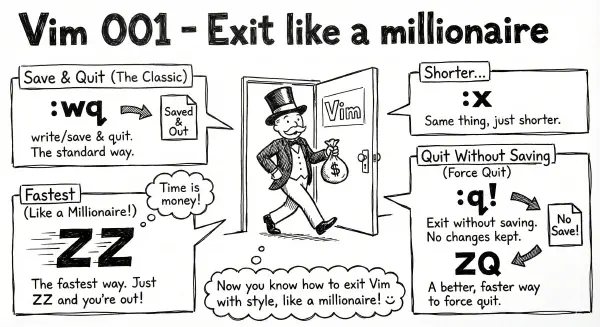 Vim 001 - Exit like a millionaire